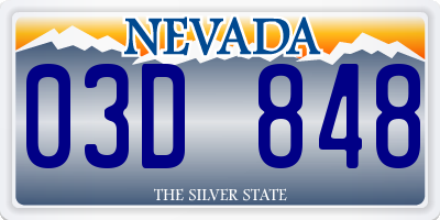 NV license plate 03D848