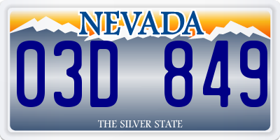 NV license plate 03D849