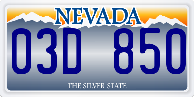 NV license plate 03D850