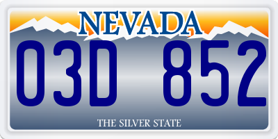 NV license plate 03D852