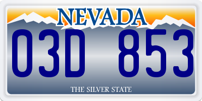 NV license plate 03D853