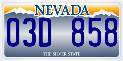 NV license plate 03D858