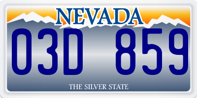 NV license plate 03D859