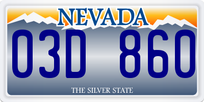 NV license plate 03D860