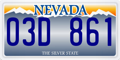 NV license plate 03D861