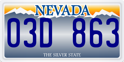NV license plate 03D863