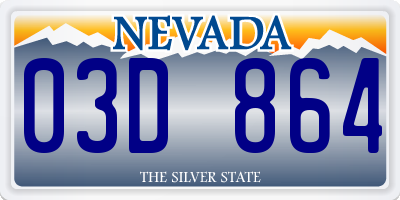 NV license plate 03D864