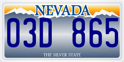 NV license plate 03D865