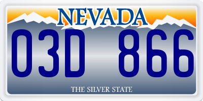 NV license plate 03D866