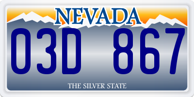 NV license plate 03D867