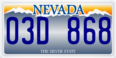 NV license plate 03D868