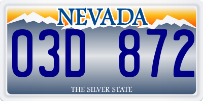 NV license plate 03D872