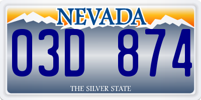 NV license plate 03D874