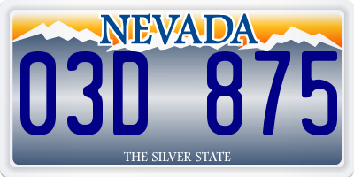 NV license plate 03D875