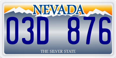 NV license plate 03D876