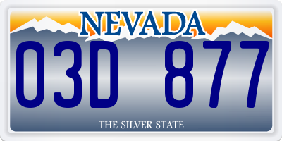 NV license plate 03D877