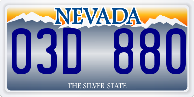 NV license plate 03D880