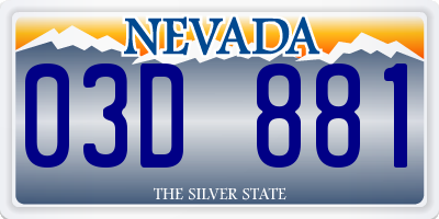 NV license plate 03D881