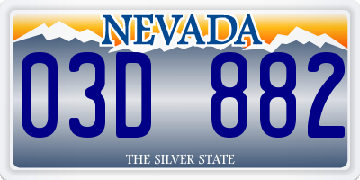 NV license plate 03D882