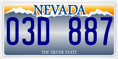 NV license plate 03D887