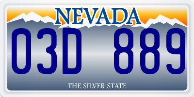 NV license plate 03D889