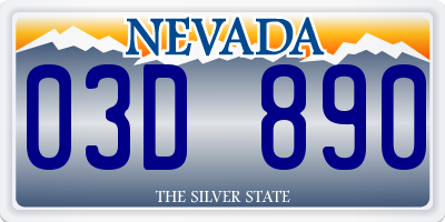 NV license plate 03D890