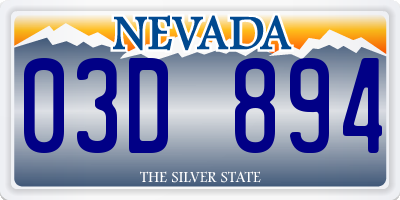 NV license plate 03D894