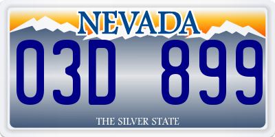 NV license plate 03D899