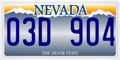 NV license plate 03D904