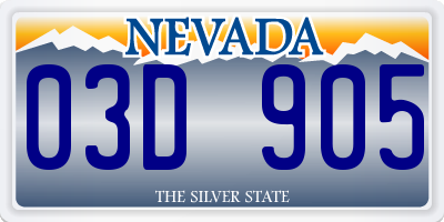 NV license plate 03D905