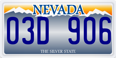 NV license plate 03D906