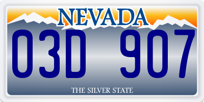 NV license plate 03D907