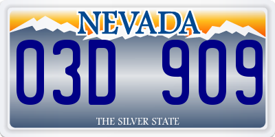 NV license plate 03D909