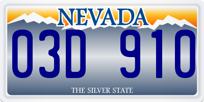 NV license plate 03D910