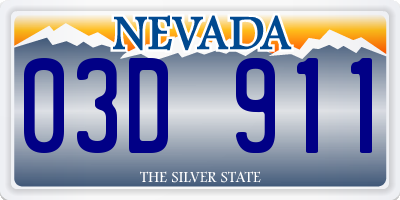 NV license plate 03D911