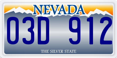 NV license plate 03D912