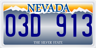 NV license plate 03D913