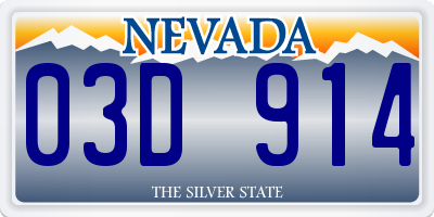 NV license plate 03D914