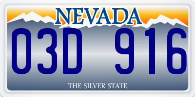 NV license plate 03D916