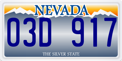 NV license plate 03D917