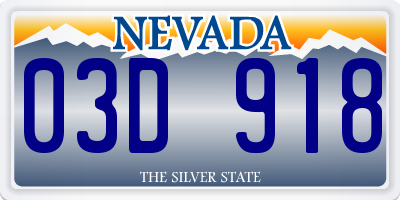 NV license plate 03D918