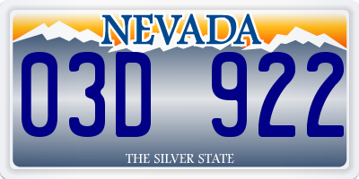 NV license plate 03D922