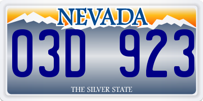 NV license plate 03D923