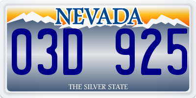 NV license plate 03D925