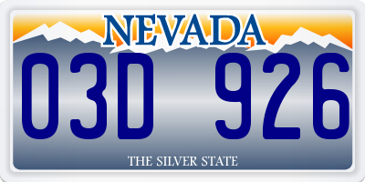 NV license plate 03D926