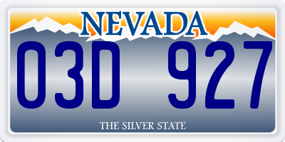 NV license plate 03D927