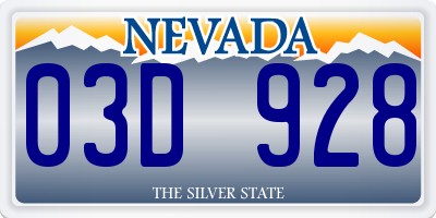 NV license plate 03D928