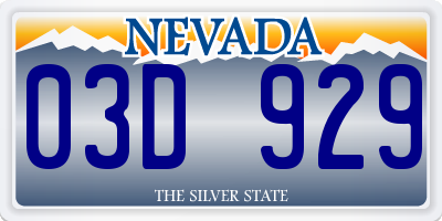 NV license plate 03D929