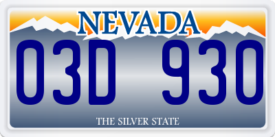 NV license plate 03D930