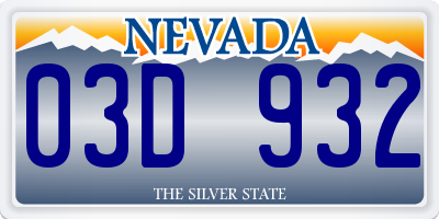 NV license plate 03D932